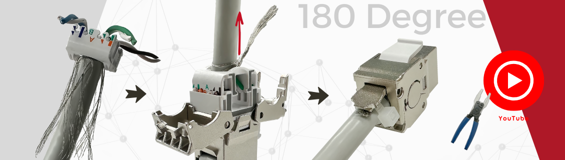 Як зібрати задній кабельний вхід на багатоканальному роз'ємі Cat6A RJ45 Keystone?